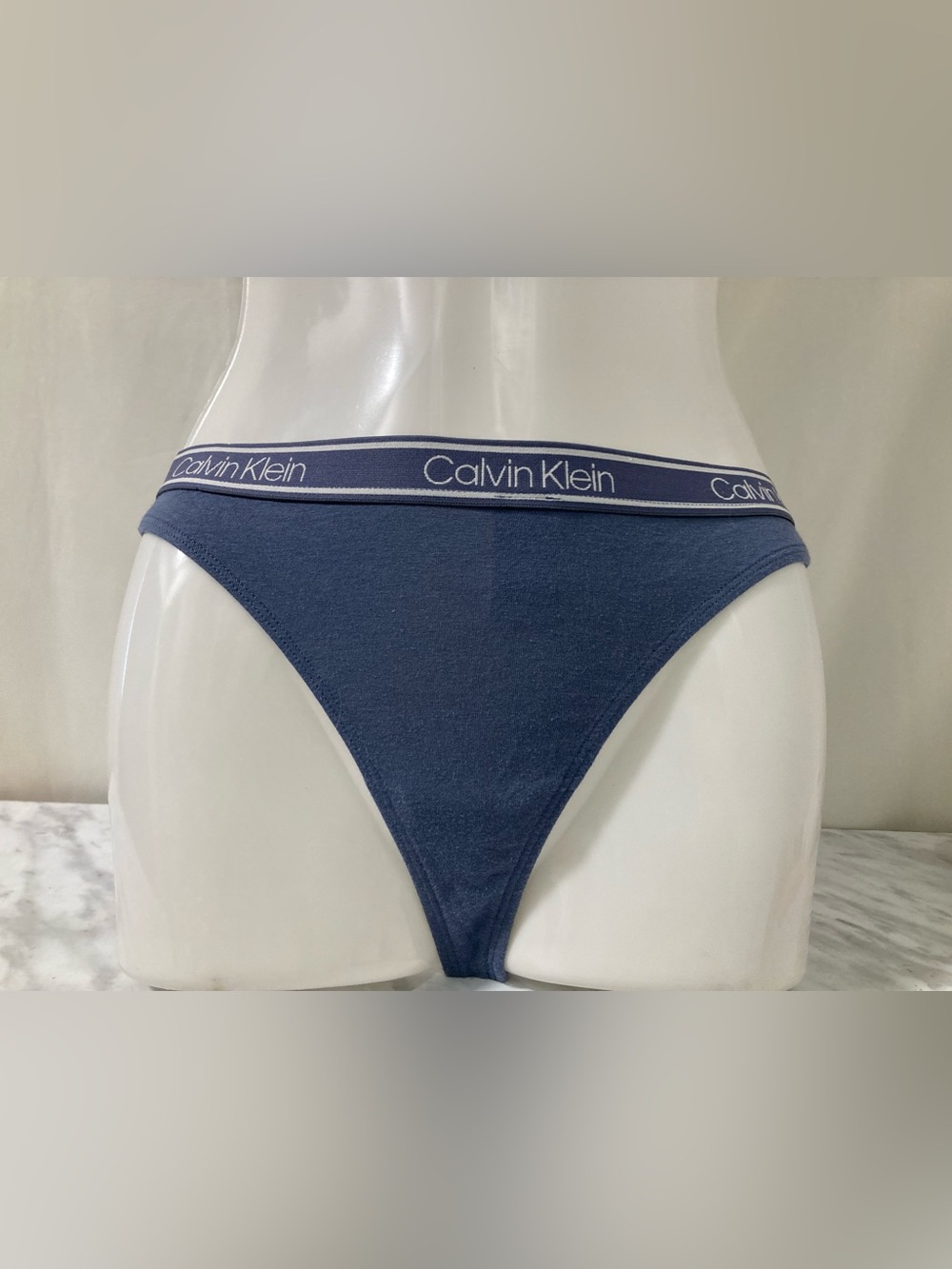 Calvin Klein Navy Logo Waistband Bikini Briefs Size M